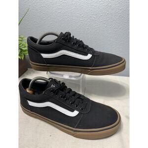 Vans Men's Ward Sneaker, Black ((Canvas) Black/Gum 7hi), 11